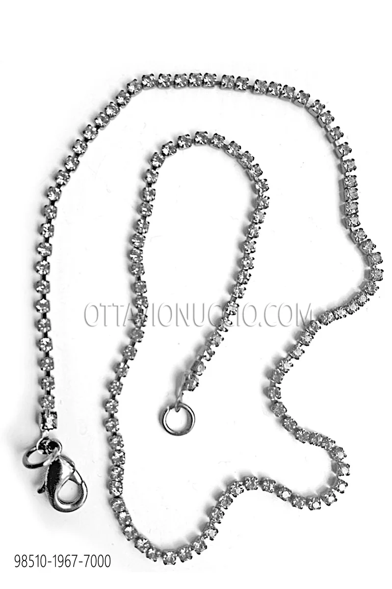Silber Weste-Kette mit crystal Strasssteine