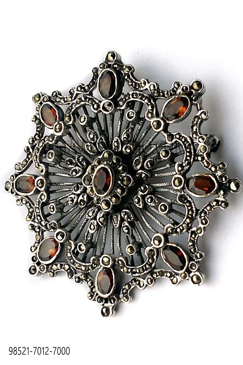 Silber überzogen Stern-Brosche