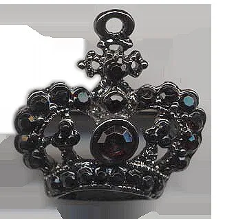 Spilla a forma di coroncina con pietre nere