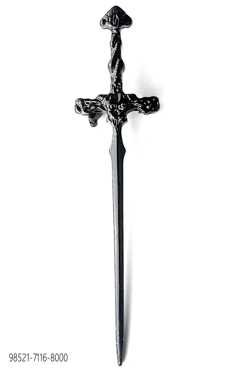 Gunmetal Grey Sword Brooch