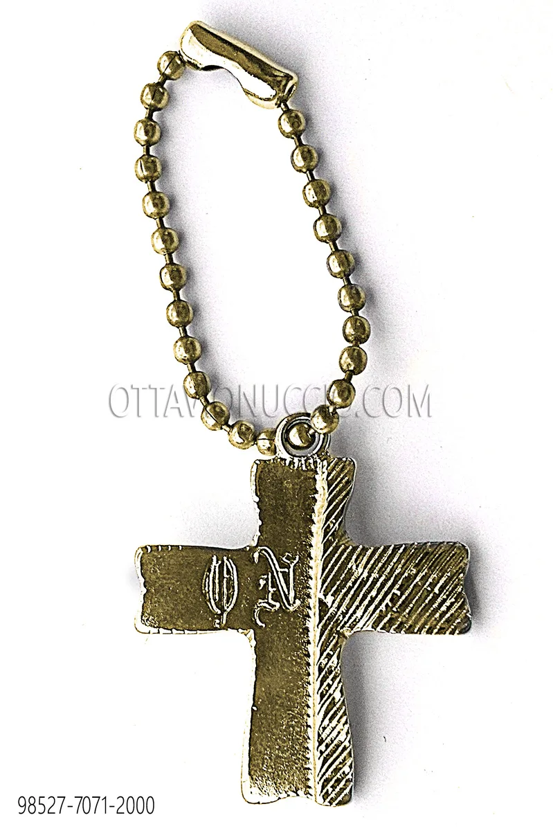 Colgante cruza acabado bronce