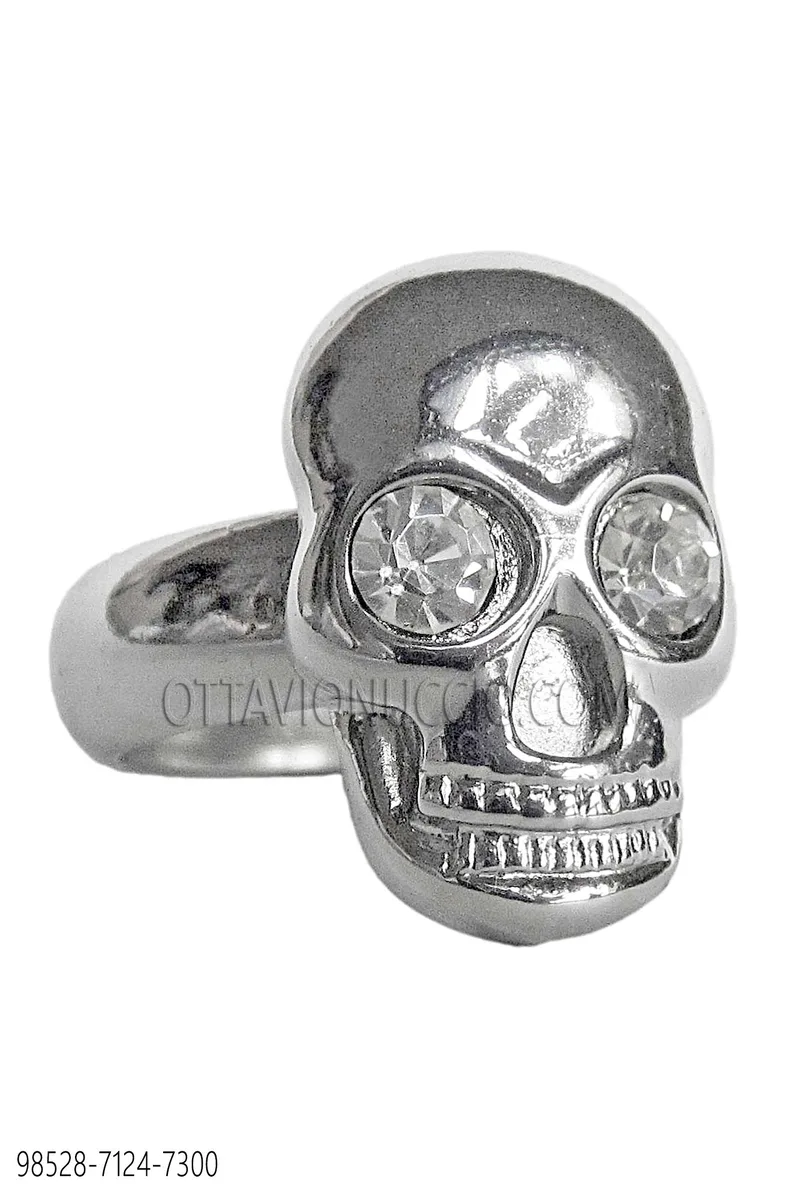 Anello teschio colore argento