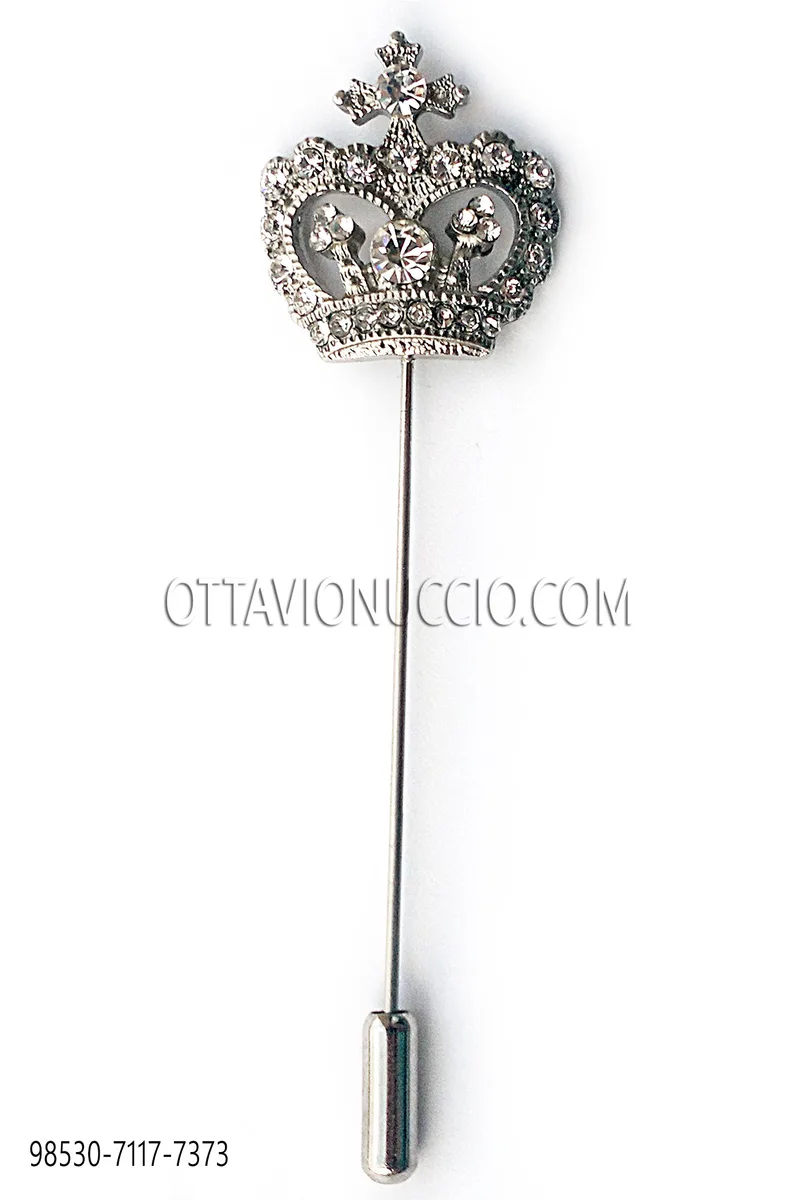 Krawatten-Pin mit Krone und crystal Strasssteine
