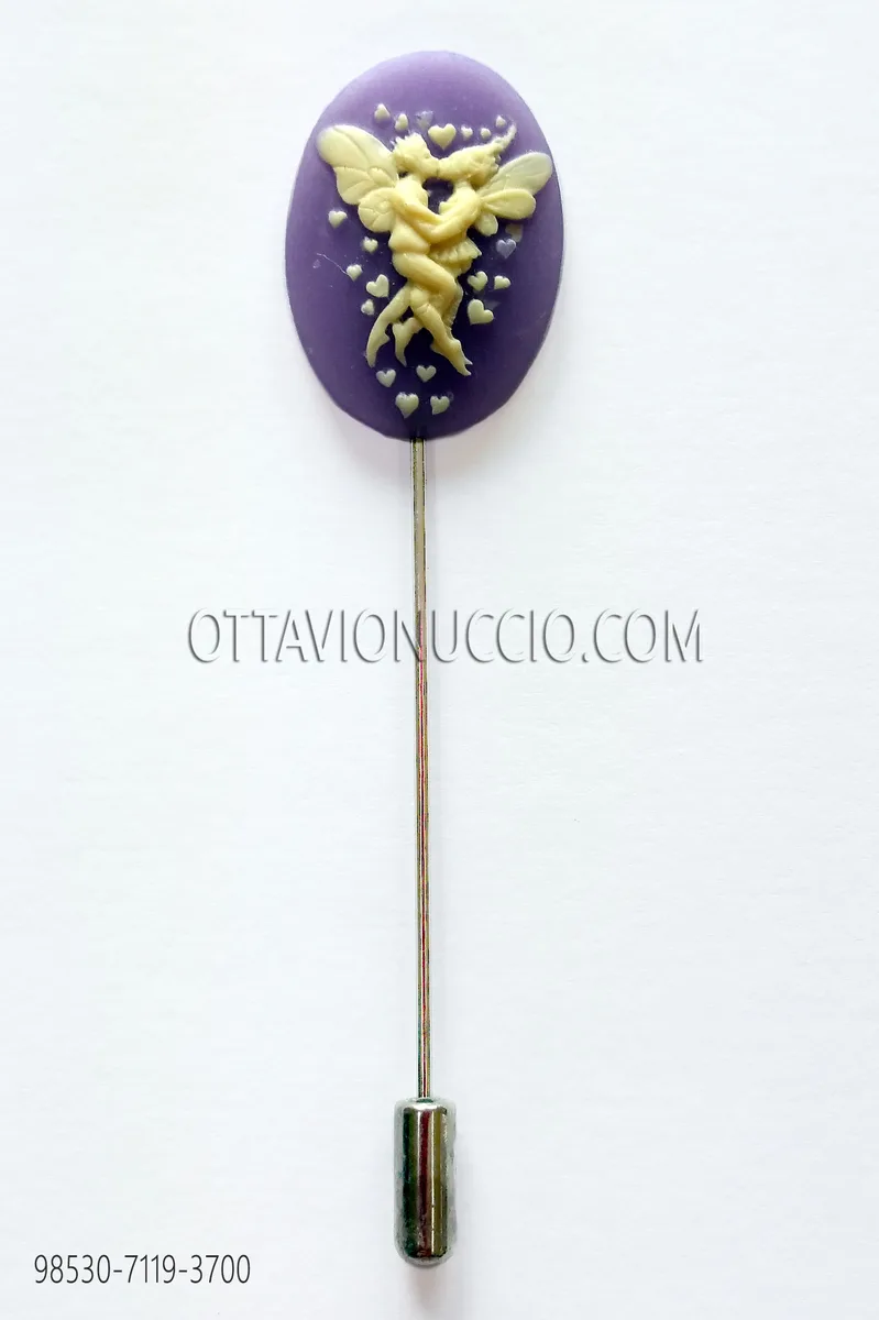 Purple Cameo Tie Pin