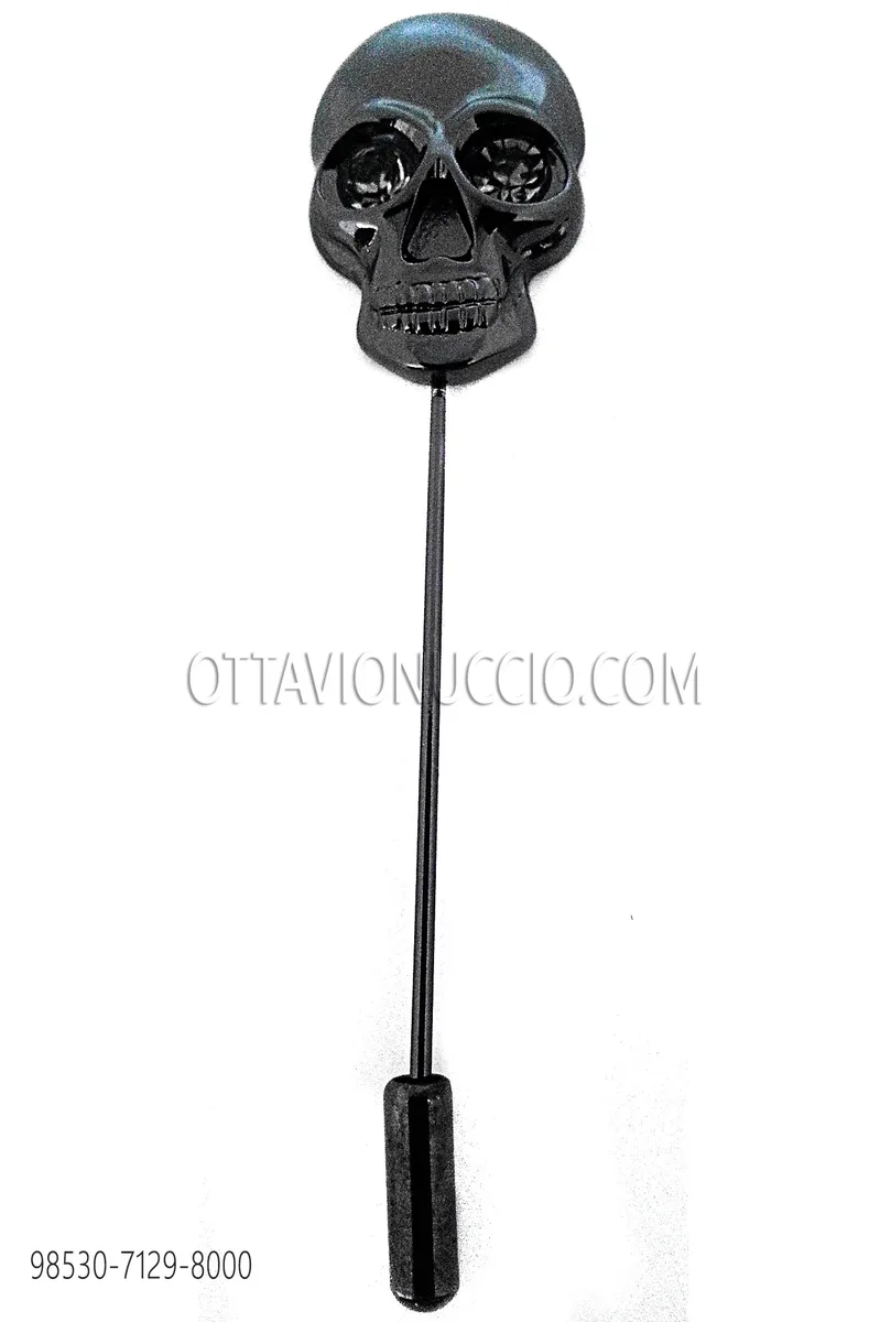 Spillone teschio nero con ossa