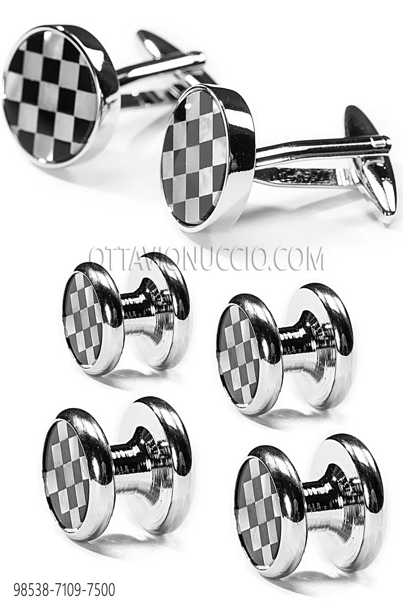 Set gemelos y botones esmaltados dama