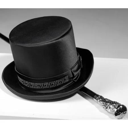 Zylinder, schwarz, aus Satin