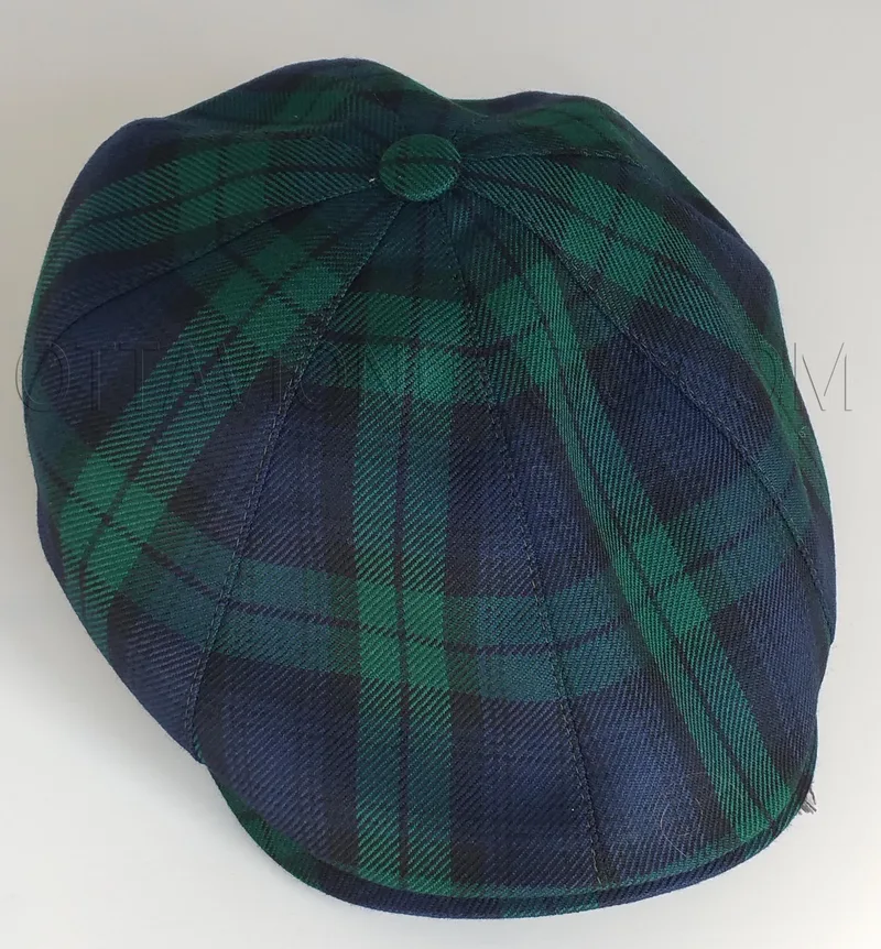 Coppola in tessuto tartan verde
