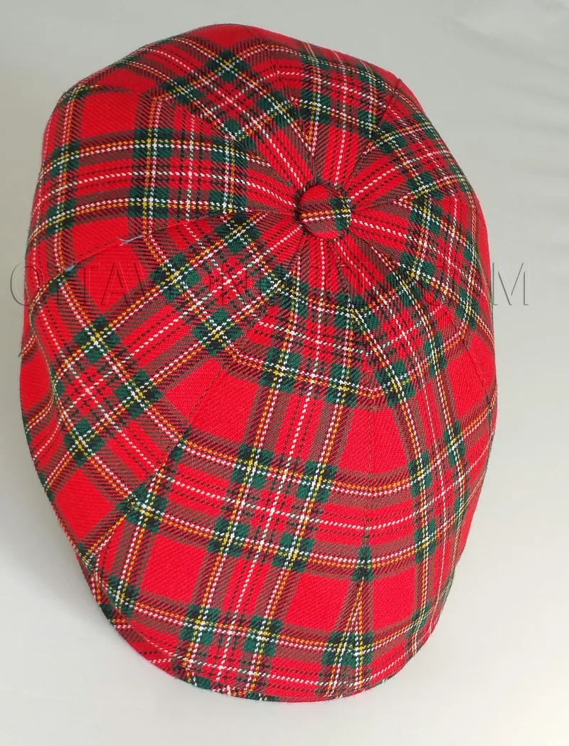 Coppola in tessuto tartan rosso
