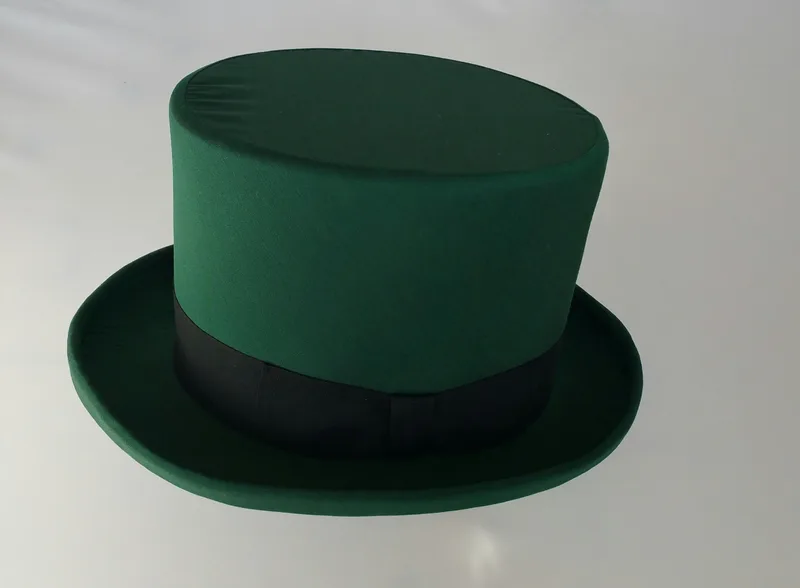 Sombrero de copa verde mixto lana