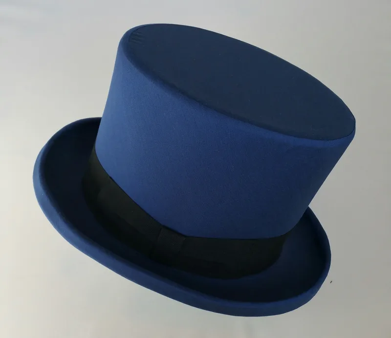 Sombrero de copa azul royal mixto lana
