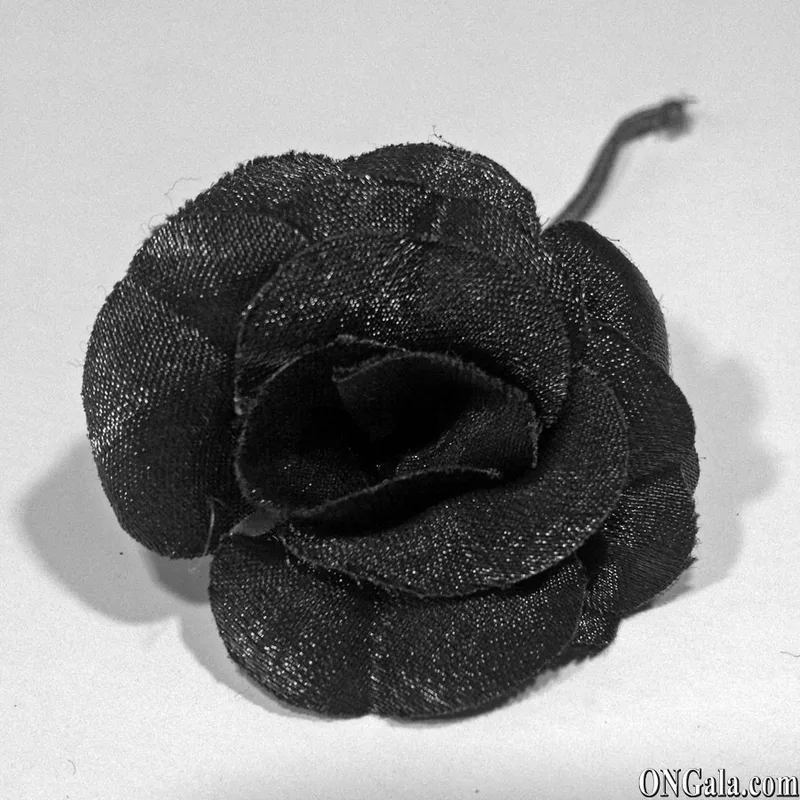 Fiore in lurex grigio scuro