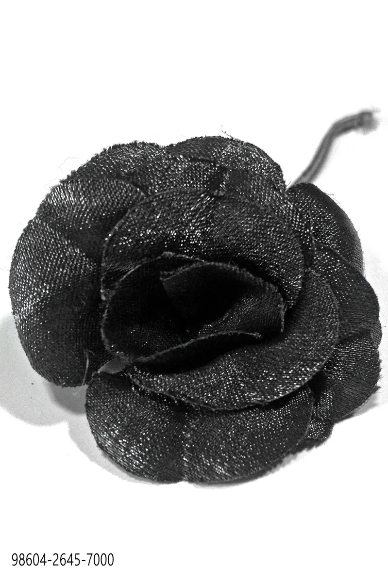 Fiore in lurex grigio scuro