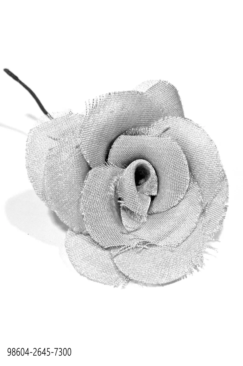 Fiore in lurex grigio perla