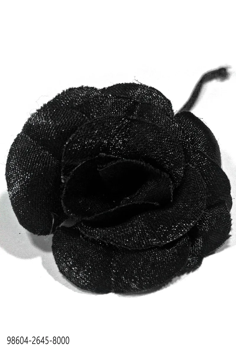 Fiore in lurex nero