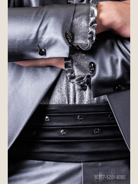 Fascia in raso nero con applicazioni metalliche