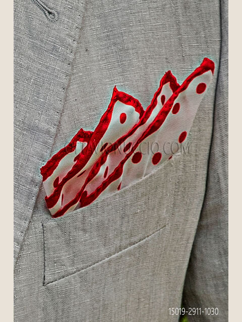 Fazzoletto seta twill con pois rossi