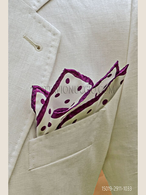 Fazzoletto seta twill con pois viola