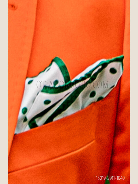 Fazzoletto seta twill con pois verdi