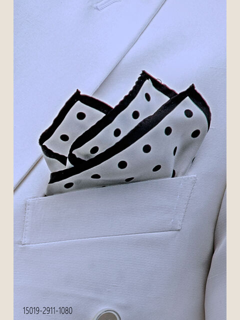 Fazzoletto seta twill con pois neri