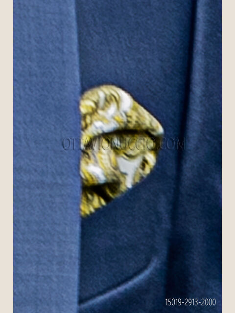 Fazzoletto seta twill stampa cachemire gialla