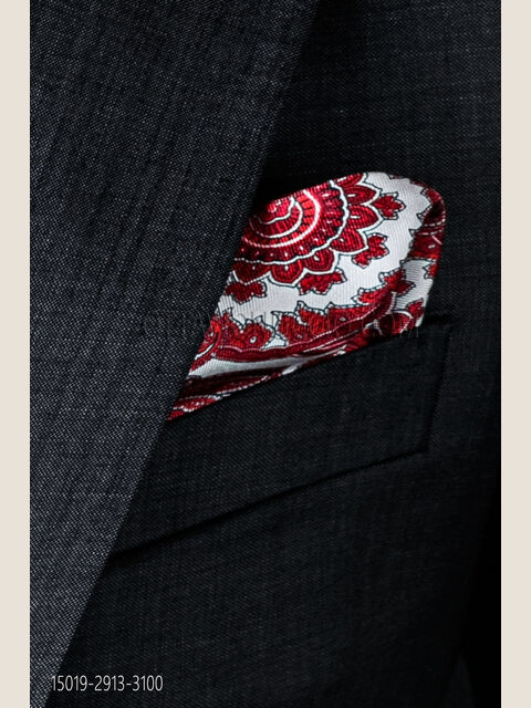 Fazzoletto seta twill stampa cachemire rossa