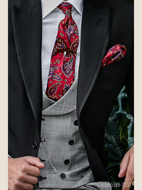Gilet doppiopetto Principe di Galles chiaro