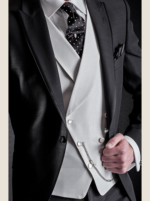 Gilet avorio doppiopetto asimmetrico