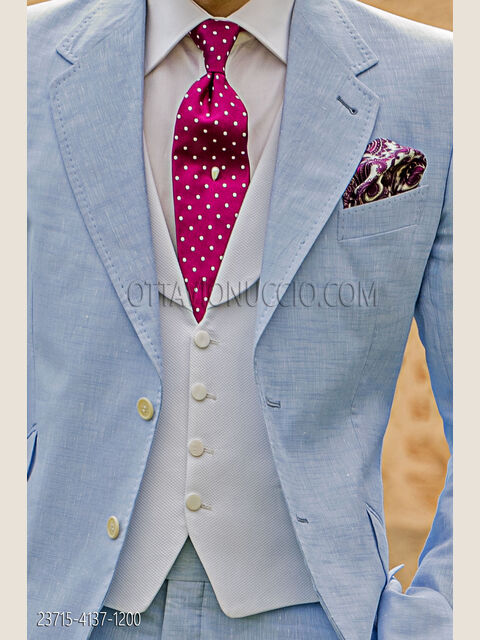 Gilet sciallato in puro cotone avorio