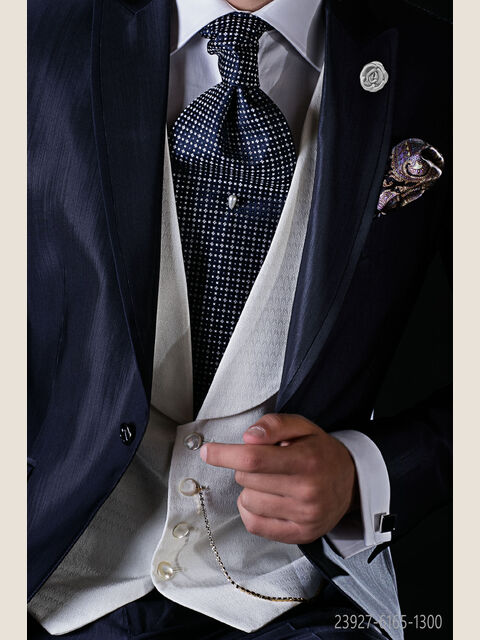 Gilet scollo profondo sciallato bianco