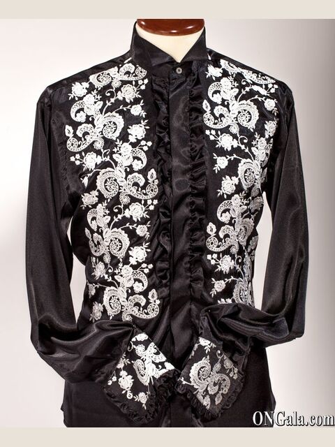 Camicia nera ricamo glitter