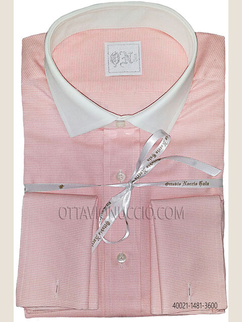Camicia cotone collo a contrasto