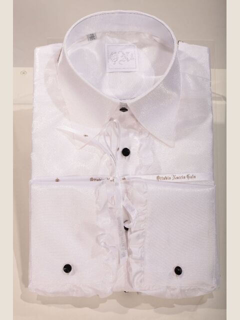 Camicia lurex bianca con volant