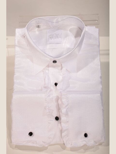 Camicia in lurex bianca con volant