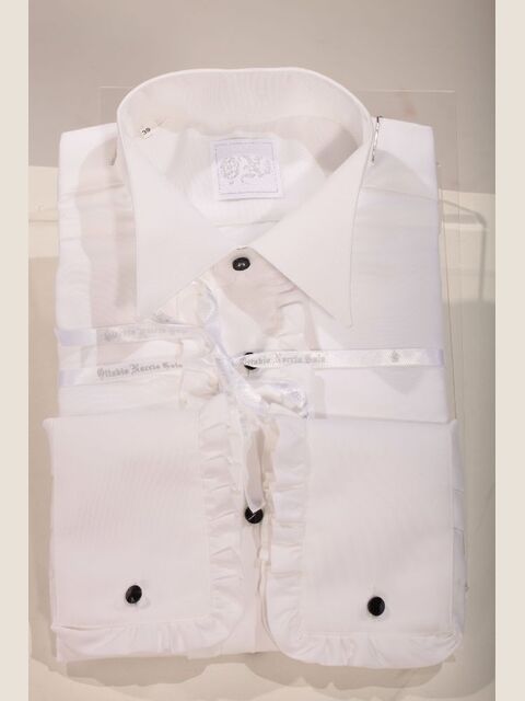 Camicia in microfibra bianca con volant