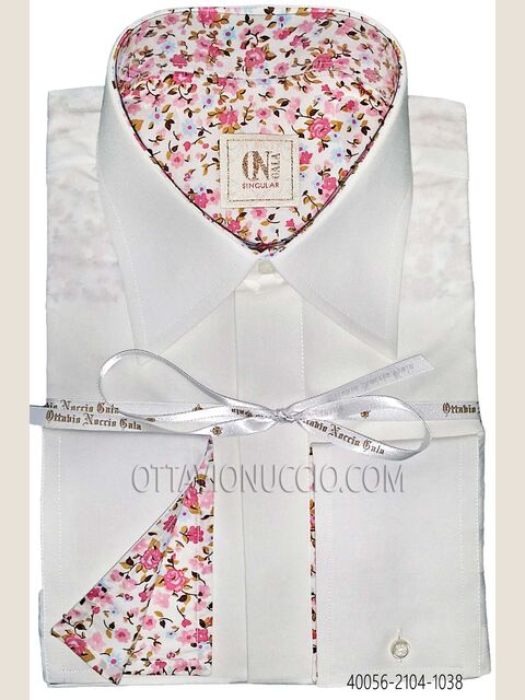 Camicia bianca cotone con contrasti