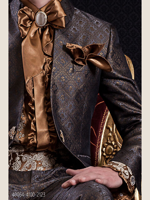 Camicia oro collo classico ricamata