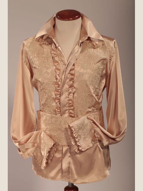 Camicia oro collo classico ricamata