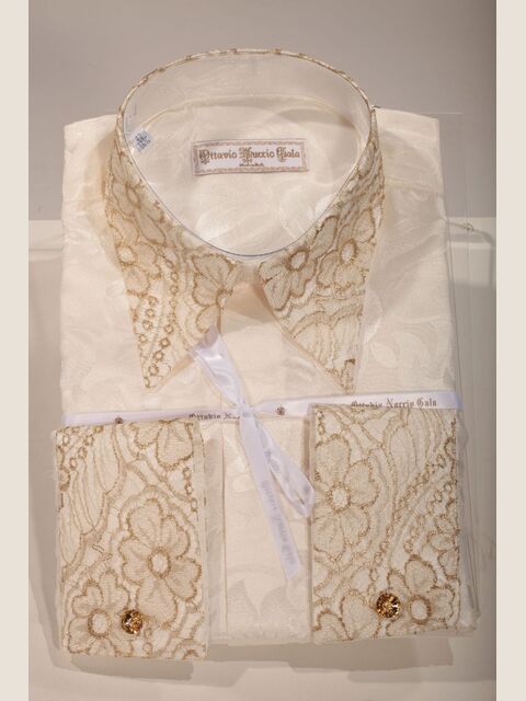 Camicia avorio con pizzo