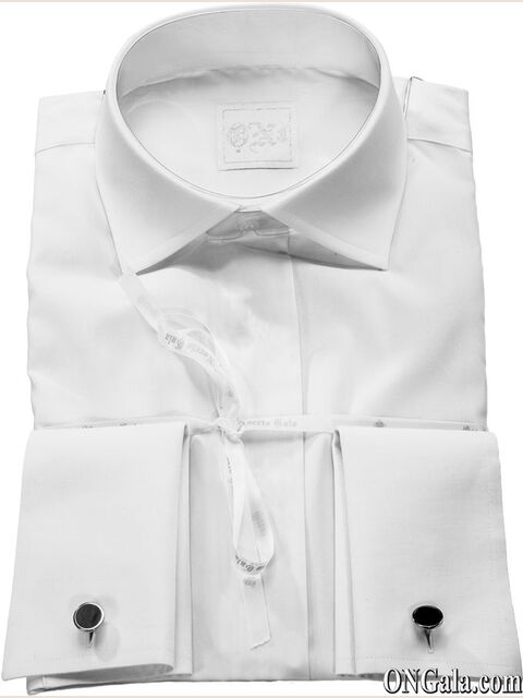 Camicia in satin di cotone bianco