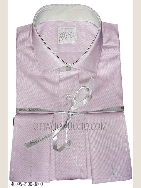 Camicia rosa in cotone popeline