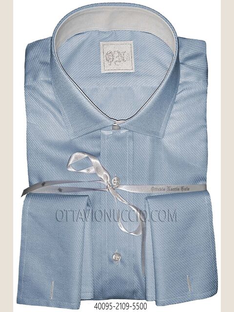 Camicia celeste in cotone