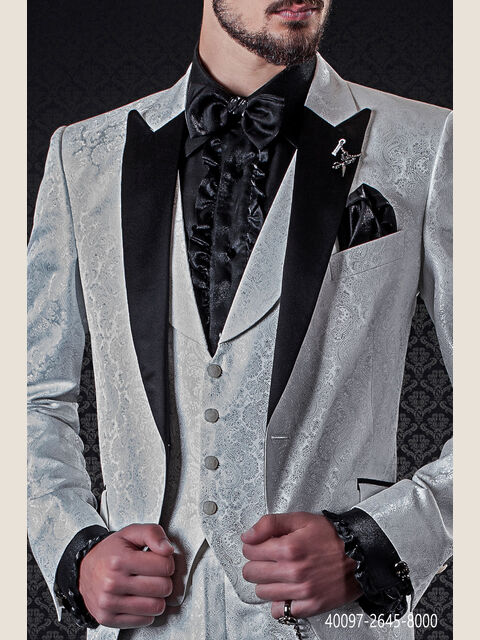 Camicia in lurex nero con volant