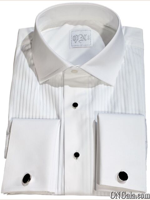 Camicia bianca in cotone con plissé