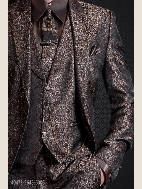 Camicia in lurex marrone.