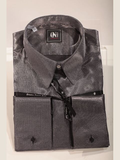 Camicia in lurex grigio