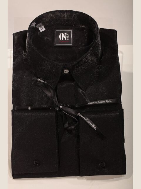 Camicia in lurex nera