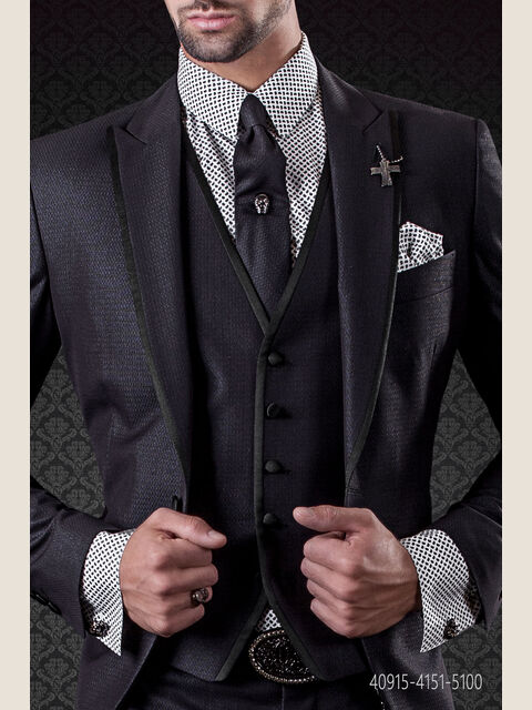 Camicia bianca micro disegni neri a goccia