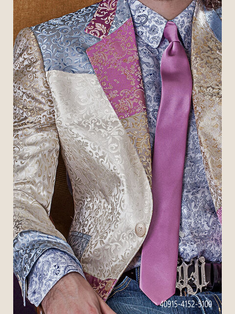 Camicia bianca stampa cachemire blu