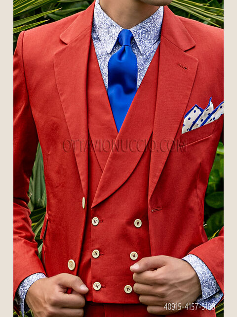 Camicia collo moderno fantasia paisley blu